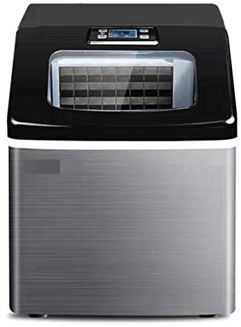 TEmkin Ice Maker Countertop Machine 24 Ice Cubes Ready in 15 Minutes 55lbs Square Ice Cubes in 24H for Home Kitchen Office (Manual Water Injection)