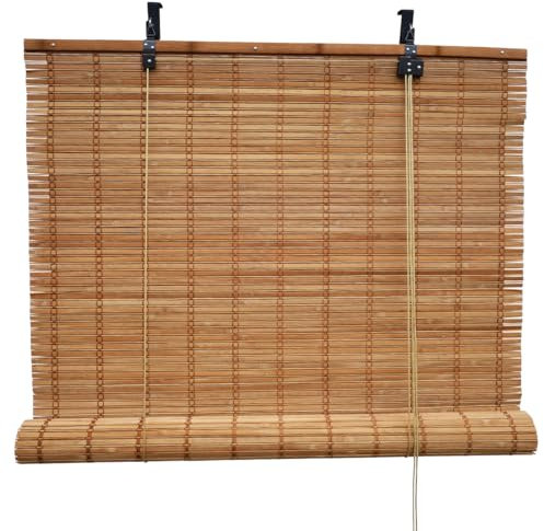 BambusChef® Bambusrollo Sem 80 x 220 cm Braun - Sichtschutz Rollo für Fenster und Türen, Raffrollo Bambus inkl Montagematerial, Nachhaltiges Holzrollo aus Bambus