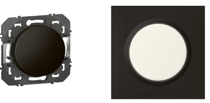 LEGRAND - Interrupteur Mural Simple ou Va-et-vient 10AX dooxie & Plaque dooxie Carrée - Plaque de Finition pour Prises et Interrupteurs dooxie - Fabriqué En France - 1 Poste - Noir Velours