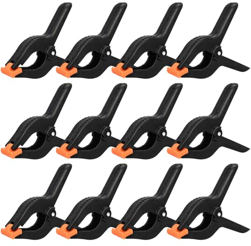 12 Pack 6 Inch Plastic Spring Clamps, for Crafts, Woodworking, Backdrop Stand, Photography, Home Dec