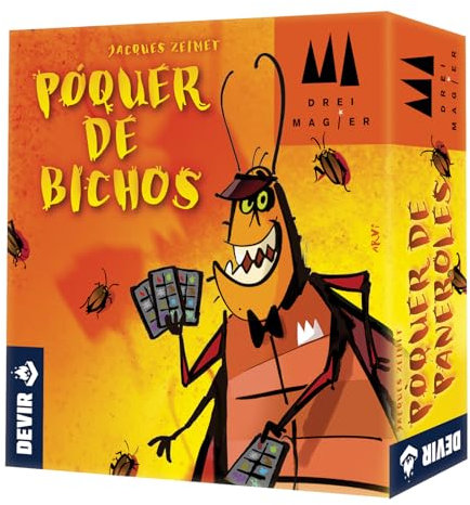 Devir - Póquer de bichos, Juego de Mesa, Rápido y Divertido, de Cartas, Creadores de la Polilla Tramposa, con Niños o Adultos, Party Game (BGPOBITR)