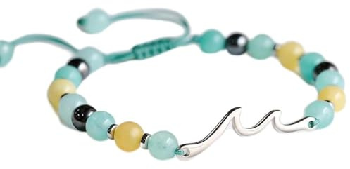 TTPSRY Wave Design Natural Stone Beaded Bracelet Adjustable Handmade Jewelry Graduation Celebration Meaningful Accessory Women Wristband