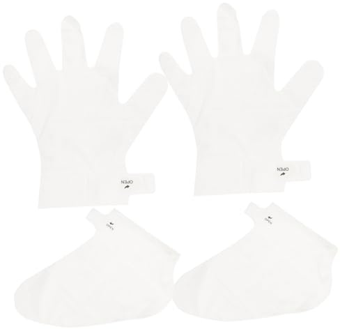 FRCOLOR 2stücke Pack Feuchtigkeitsspendende Handmaske Und Fußmaske Peelingmaske Für Hände Und Füße Spa Nagelhaut Entfernen Handschuhe Aus Weicher Atmungsaktiver Creme