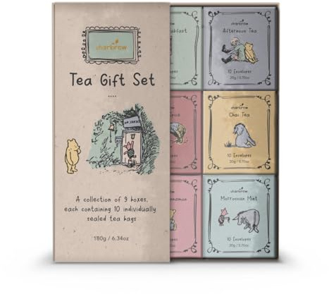 Charbrew Winnie 90 Box Assortment Tea Gift Set - 90 Teabags 9 Mix Tea Blends Including Classic & Herbal/Fruit