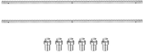 sourcing map Rack per ingranaggi in acciaio, 2 pezzi in totale 2 m, resistenti, rinforzati con hardware di montaggio, ingranaggi dritti per operatori per porte scorrevoli, apri cancelli scorrevoli