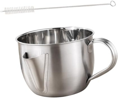 Veemoon Edelstahl Fettseparator Schüssel Mit Deckel Und Reinigungsbürste Öl-suppe Trenner Für Küche Zuhause Restaurant Grease Separating Bowl Mit Praktischem Ausguss