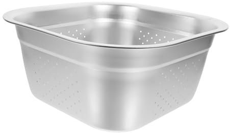 KOCKSHION Passoire Inox En Acier Inoxydable 30 Cm Carrée Trous De Drainage, Bassin à Légumes Multifonction Cuisine, Lavage Fruits Et Légumes