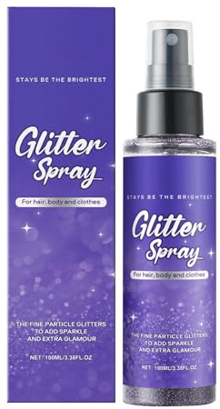 Sghtil Spray glitter per capelli | festival vestiti viso corpo glitter spray – delicato sulla pelle con effetto luccicante per feste, carnevale ed eventi