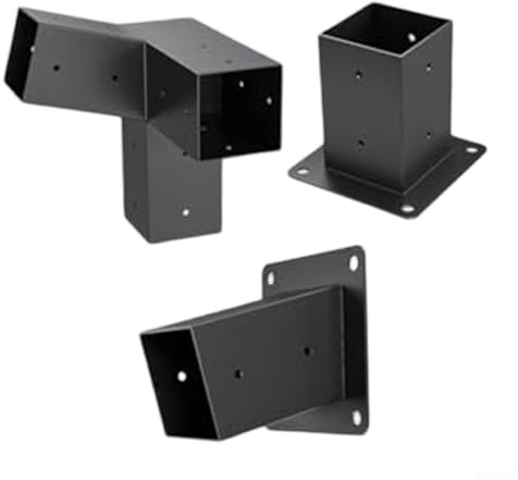Kit de support mural incliné pour pergola de toit incliné pour support de structure en bois de 10 x 10 cm (ensemble gauche 15°)