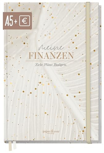 paper&you® Finanzplaner A5+ für 1 Jahr - Haushaltsbuch & Budget Planner mit 12 Monatsübersichten, Einnahmen-Ausgaben Tracker für 53 Wochen Sparkling Leaf (17 x 25 cm) - nachhaltig & klimafreundlich