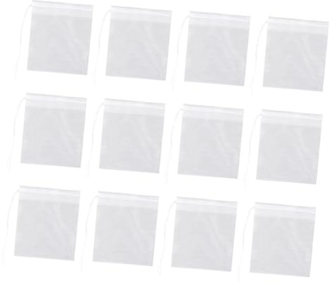 BAZEITFLOW Bustine da Tè Sfuso con Coulisse Usa e Getta Sacchetto Filtro Alimenti Leggero e Permeabile Infusore Tisane per Spezie e Erbe Aromatiche Facile da Usare Pulizia