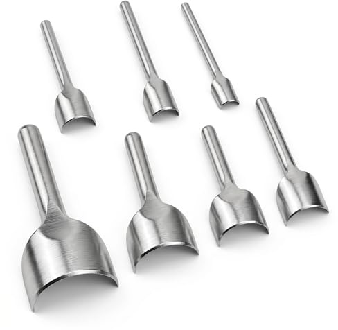 7 Stück Leder Halbrund Cutter - Halbrunde Stanzwerkzeuge von 10–40 mm | Halbrunde DIY-Bastelwerkzeuge für Leder Handarbeit DIY und präzise Bastelarbeiten