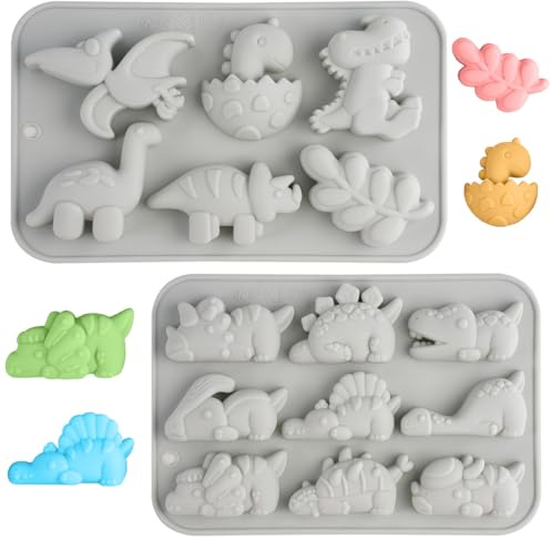 2 stycken multifunktion dino isbitsform, chokladform dino bakform