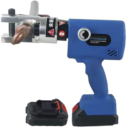 Electric Hydraulic Cable Lug Crimper Pliers, 80 Kn Rechargeable Hydraulic Crimper with 11 Dies, Safe Non-Serrated, for Cu/Al Terminal 240