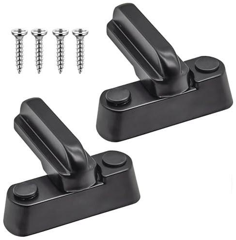 Pack de 2 cerraduras de seguridad de aleación de aluminio negro, fáciles de instalar, para ventanas y puertas de PVC