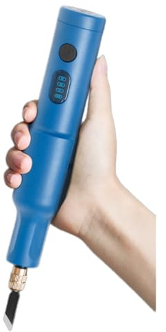 KHZKHC Juego De Cinceles Eléctricos para Tallar Madera De 40 W, Máquina Portátil Recargable para Tallar Madera, Herramienta Multifuncional, 20 Cuchillas Reemplazables, para Carpintería