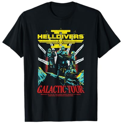 Helldivers 2 Front Back Galactic Democracy Tour Video Game T-Shirt