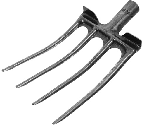 MOBUTOFU Forcone da Giardino in Acciaio a Denti, Attrezzo Agricolo per Rivoltare e Allentare Terreno, per Lavori Agricoli e Giardinaggio
