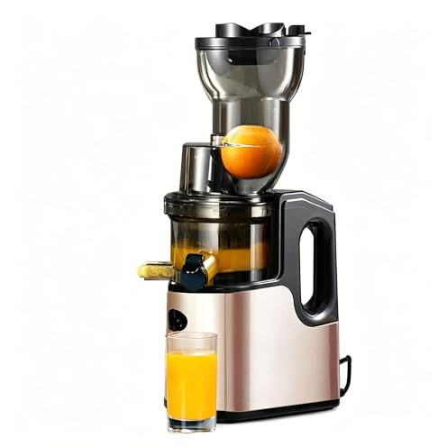 Extractor de Zumos Lento De Prensado En Frío Es Adecuado For Frutas Y Verduras Enteras, Extrayendo Fácilmente Fibra Con Un Rendimiento De Jugo De Hasta El 98%.(Gold)