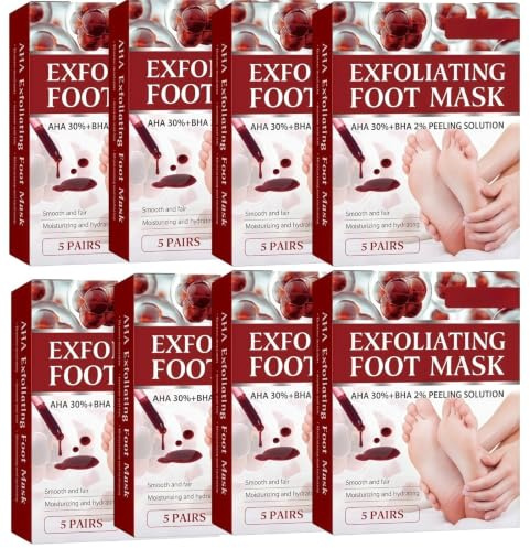 Fot Peeling Peach Mask, återfuktande fotmask med kokosnöt - vård av förhårdnader och död hud - återfuktande fotexfolierande, kallusskalande fötter för