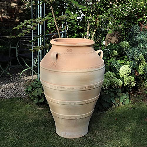 Palatina-Keramik | große, XXL Amphore aus Terrakotta 100 cm | winterfeste, hohes Pflanzgefäß Pflanzkübel mediterrane Deko für Garten Balkon Terrasse Outdoor Olea 100 cm