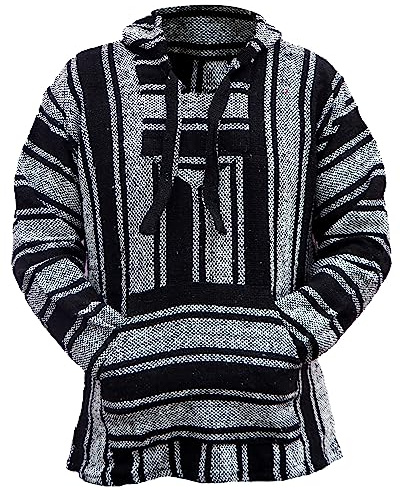 Del Mex Mexikanischer Baja-Hoodie, Hippie-Surf-Poncho, Pullover, Sweatshirt, Pullover, Jerga