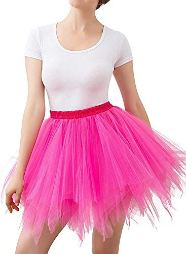 Karneval Damen 80er Puffy Tüllrock Tütü Röcke Tüll Petticoat(MEHRWEG)