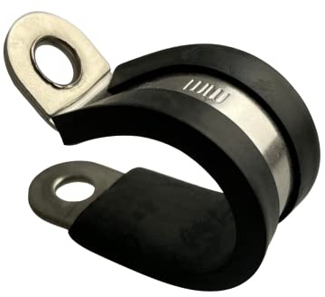On1shelf 10x 19mm Rubber Lined P Clips Hose Pipe Clamp Stainless Steel - Premium Quality-