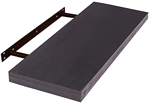 EUGAD Wandregal Wandboard Buchregal Hängeregal DVD CD Regal Holz Board 50cm schwarz 0124QJ