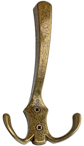 10 Stück Garderobenhaken Kleiderhaken Haken Wandhaken 140 (Alt Messing)