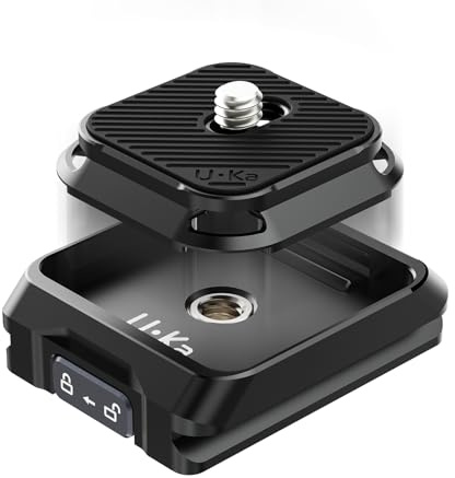 ULANZI Uka Quick Release Plate and Base Kit, UKA01 Kamera-Schnellwechselplatte mit 1/4', 3/8' Schraubgewinde, Quick Release Plates Base Compatible with Uka & F38 Plates