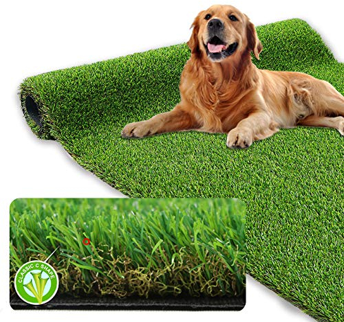 XLX TURF 3,5 cm realistischer und dicker Kunstrasen, 90 x 152 cm, hundefreundlich, künstliches Uringras mit Drainageloch, für Innen- und Außenbereich, Rasen, Patch-Rolle für Terrasse, Balkon,