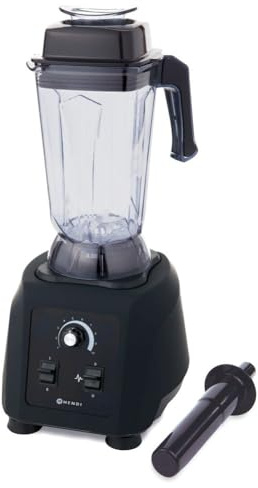 HENDI Standmixer BPA-frei, Hochleistungsmixer, Manuell, temperaturbeständig -40˚C bis 90˚C, Inkl. 2,5 Liter-Kanne und Deckel, Smoothie-Cocktails-Desserts, 230V, 1680W, 270x250x(H)550mm, BPA Frei