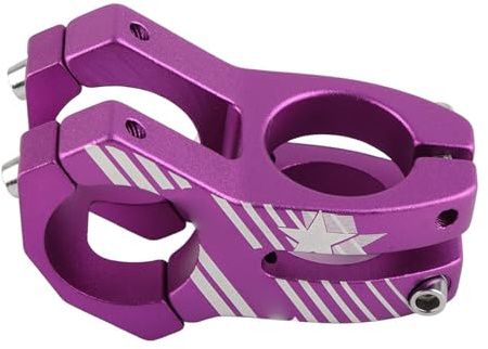Fahrrad Vorbau Lenker Set 31,8 mm Lila, 2 STK. | Aluminiumlegierung mit ausgehöhlter Struktur, Halterung für Mountainbike Rennrad BMX, Lila
