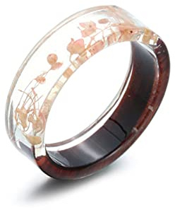 Hartsring torkade blommor växter inuti smycken Transparent ring för kvinnor Present-10, LP