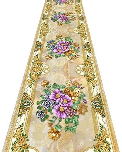 ZRUYI Tappeti Runner Tappeto Passatoia Corridoio Carpet Stampa 3D Design Artigianale Floreale Non Sbiadire Antiscivolo Tappetino D'ingresso, Formato Personalizzato (Color : A, Size : 1.4x4m)