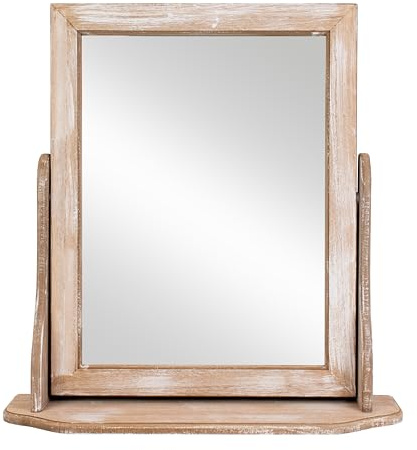 Bella Dressing Table Mirror - Driftwood - 46x47cm - Wooden Tabletop Mirror