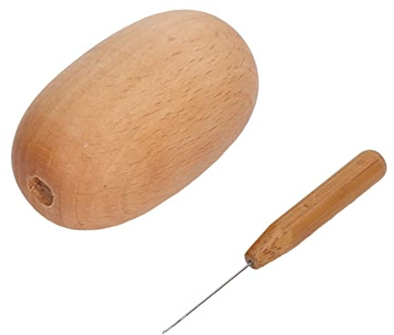 Stopfeier aus Holz Stopfei, Stopfei Stich Stopfen Socken Nähwerkzeuge Heimnähen Holz Flickgerät mit Nadel für Socken Kleidung Erwachsene Darner DIY Handwerk Heimwerken Nähpflege