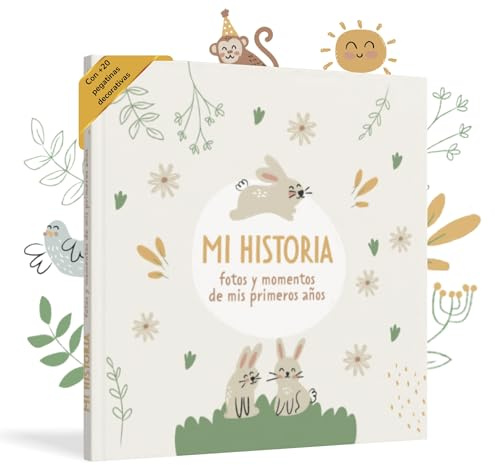 HUBORNS – Libro de recuerdos del bebé desde el nacimiento hasta los 5 años, álbum de fotos y diario para anotar momentos especiales, regalo ideal para padres primerizos y baby shower (Español)