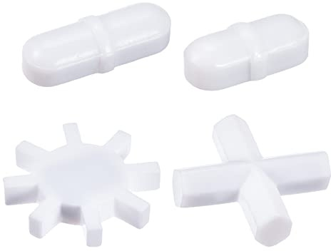 YOKIVE 4Stk Magnetisch Rührstab PTFE Beschichtet Cross/Gear/with Ring Typ Rührgerät | Groß für Lab Flüssige Lösung Rühren Mischen(Weiß 4 Größe) | Cross/Gear/with Ring Typ Rührgerät, Für Lab Flüssige Lösung Rühren Mischen