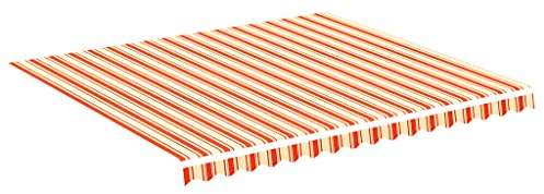 vidaXL Tissu de Remplacement pour Auvent Toile d'Auvent Tissu de Rechange pour Store Banne de Jardin Patio Terrasse Extérieur Jaune et Orange 4x3,5 m