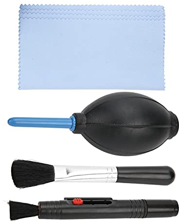 Kit de Limpieza de Cámara Profesional 5 en 1 para Cámaras DSLR Limpieza de Lentes, Soplador de Aire, Cepillo de Limpieza, Paño para el Polvo, Lápiz de Limpieza de Lentes 2 en 1
