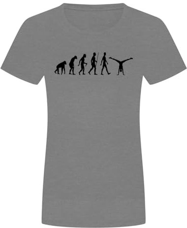 Evolution Handstand Damen T-Shirt - Turnen Sport Geräte Yoga Fitness Mensch Graumeliert M