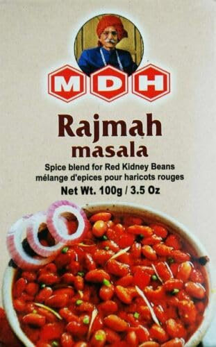 MDH Various Seasoning Masala Powder - Spices Mix Curry Masala Recipe Mixes Casserole Seasoning Herbs - Aromatic & Enhances the flavor of the meal (Rajmah Masala (100g), Pack of 1)
