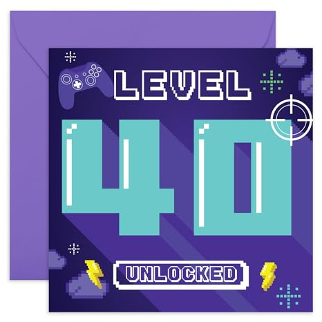 CENTRAL 23 Geburtstagskarte zum 40. Geburtstag für ihn, Gamer, Videospiele, Happy Birthday Karte für Männer, vierzig Jahre alt, 40. Geburtstag, Geschenke für Bruder, Freund, Cousin, mit lustigen