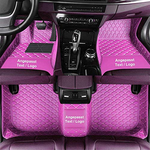 Anpassen Fußmatten für Opel Insignia Astra Mokka Zafira Adam Grandland x Corsa,PU-Leder Allwetter rutschfeste wasserdichte Auto Fussmatten Set (Lila)