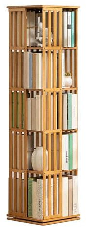 Um 360° Drehbares Bücherregal, 5/6 Ebenen Bambus-bücherregal Für Studenten – Hohes Eck-bücherregal, Bodenstehende Bücherregale, Schrankregal, Bücherregal Für Wohnzimmer, Schlafzimmer Und Büro