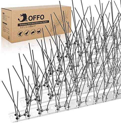 OFFO Vogelabwehr Spikes vormontiert für Dach und Fenster, langlebige Taubenabwehr Spikes für Krähen, Möwen und kleine Vögel, Vogelabwehrspikes Set Abdeckung 5,2m, Silber