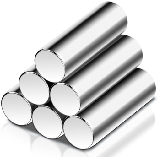 Neodym Magnete Magneti al neodimio 6 pezzi extra forti grandi, magneti a disco potenti 10x30mm, magnete al neodimio argento, magneti a disco potenti per lavagna magnetica, lavagna bianca