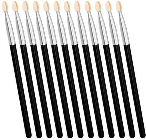 12 Pcs Long Eyeshadow Applicators Sponge Eyeshadow Brush Sets, Reusable Professional Makeup Brushes Set for Women, Eyeshadow Sponge Applicator Brush Eyeshadow Makeup Tool